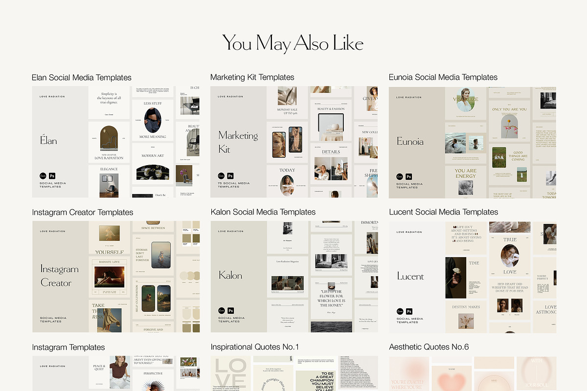 CANVA PS Instagram Templates Posts, a Social Media Template by Love Radiation Studio (Photo 15 of 16)