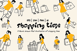 Shopping time Flat Illustration, a Person Illustration by Berdansabersama