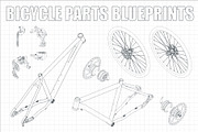 Bicycle Parts Blueprints Set, a Sport Illustration by Blacklight (Thumbnail 4 of 10)