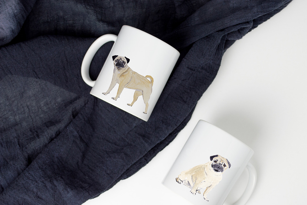 Pug Dog Illustration Bundle, an Illustration by Foxery Digital (Photo 5 of 8)