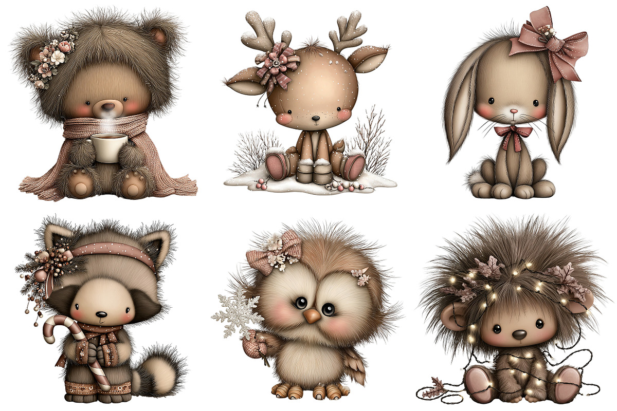 Whimsical Christmas Woodland Animal, an Illustration by Craft Nest (Photo 7 of 9)