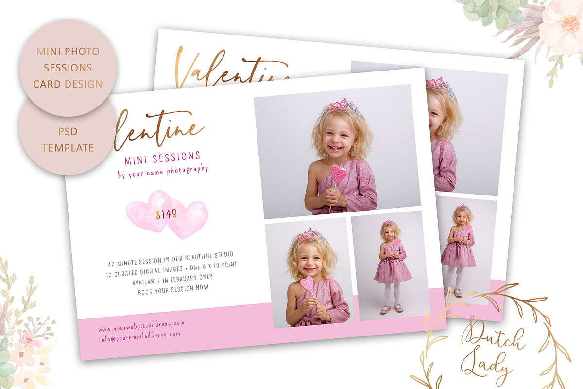PSD Photo Session Card Template #72, a Card Template by The Dutch Lady ...