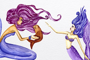 Watercolor beautiful mermaid clipart, an Animal Illustration by Fresh art by Larysa (Thumbnail 5 of 6)