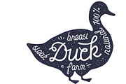 Duck, silhouette, lettering, a Food Illustration by Foxys Graphic (Thumbnail 3 of 3)