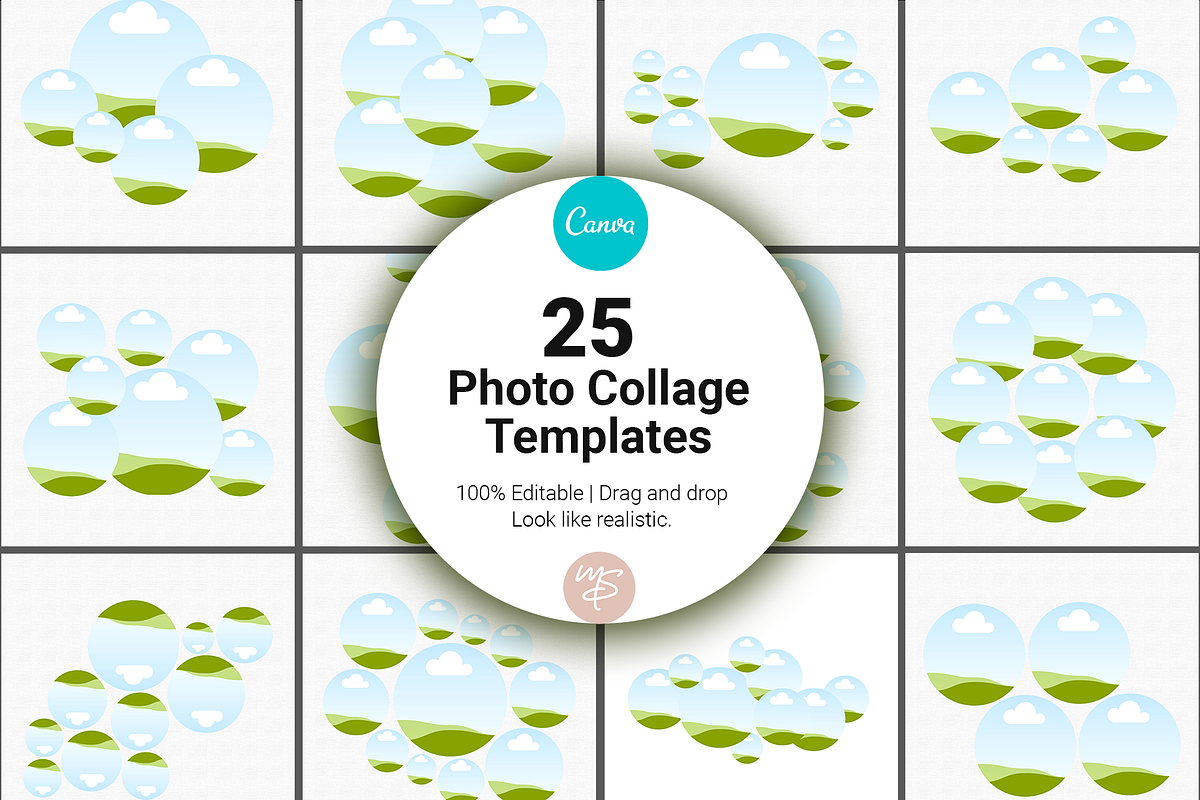 25 Canva Photo Collage Frame Templat, a Wireframe Template by Waliullah Solutions (Photo 1 of 5)