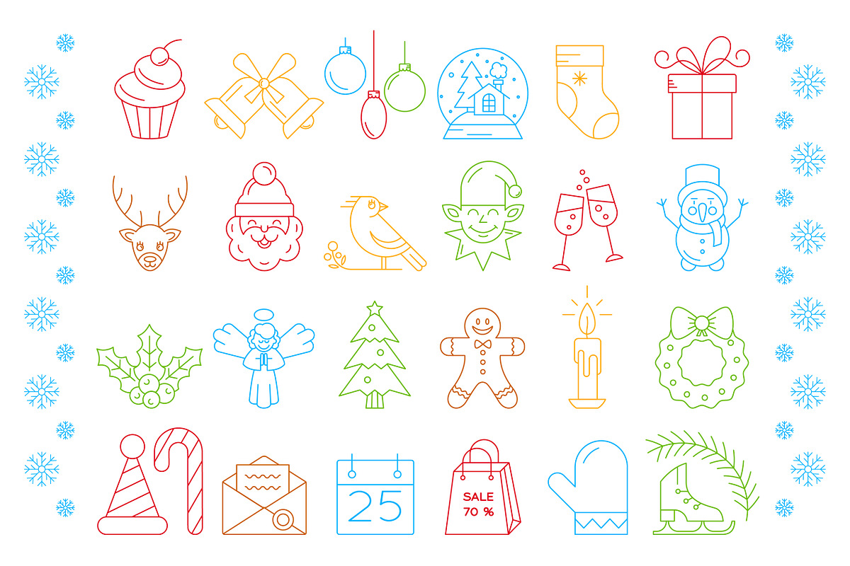 Big collection of Christmas icons. preview 2