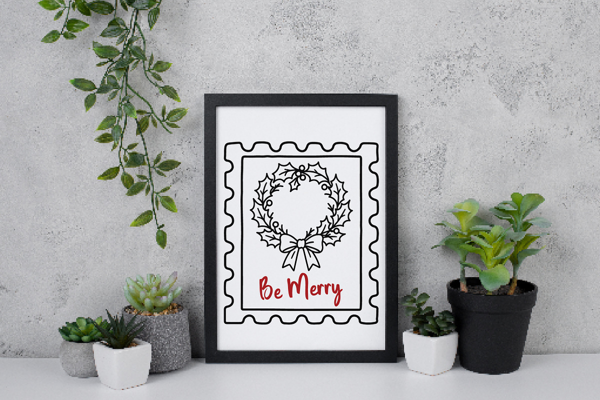 Christmas Wreath Stamp PNG, an Illustration by Daily.Designs (Photo 5 of 6)