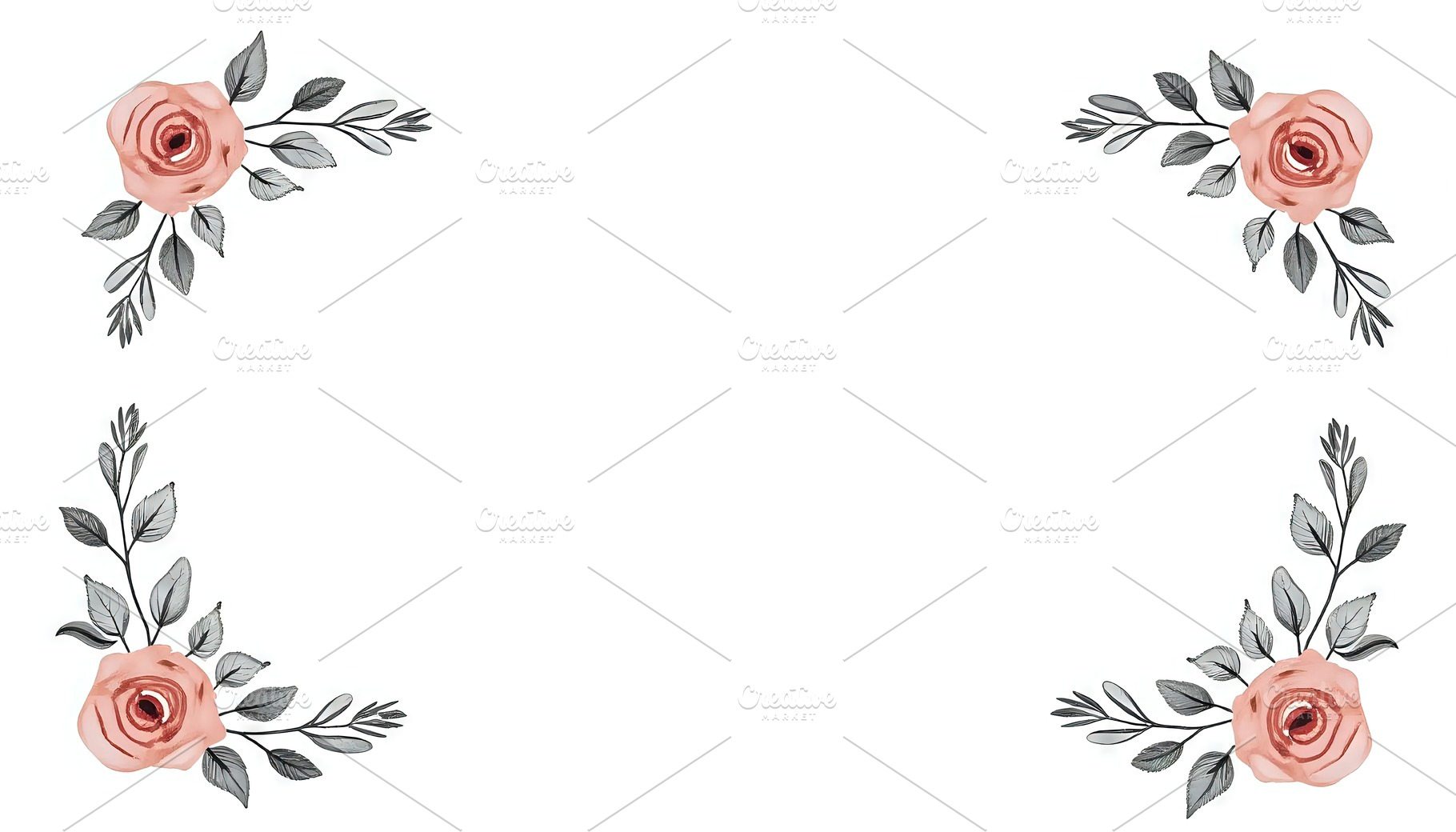 Dainty Hand-Drawn Flowers Frame With, a Photo by LOGOCREATIVE