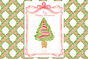 Very Preppy Christmas Tree Clipart, a Decorative Illustration by LABFcreations (Thumbnail 1 of 4)
