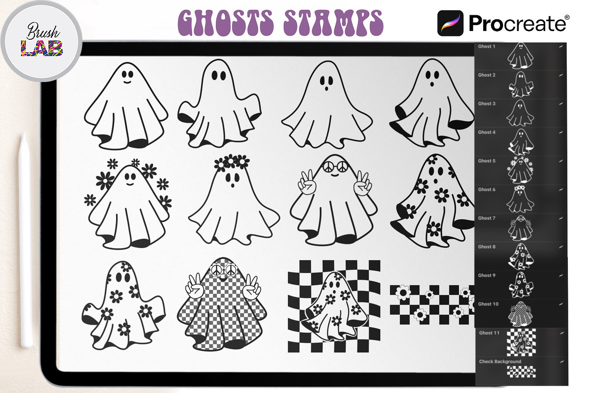 Halloween Procreate Stamps Brushes, a Brushes & More by Brush Lab (Photo 3 of 6)