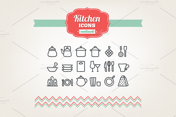 Hand Drawn Kitchen Icons