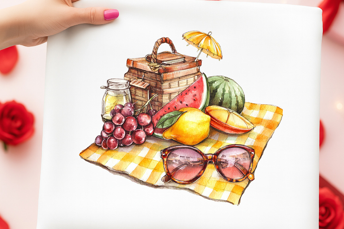 Summer Yellow Gingham Clipart, an Illustration by Digital Artistic99 (Photo 4 of 10)