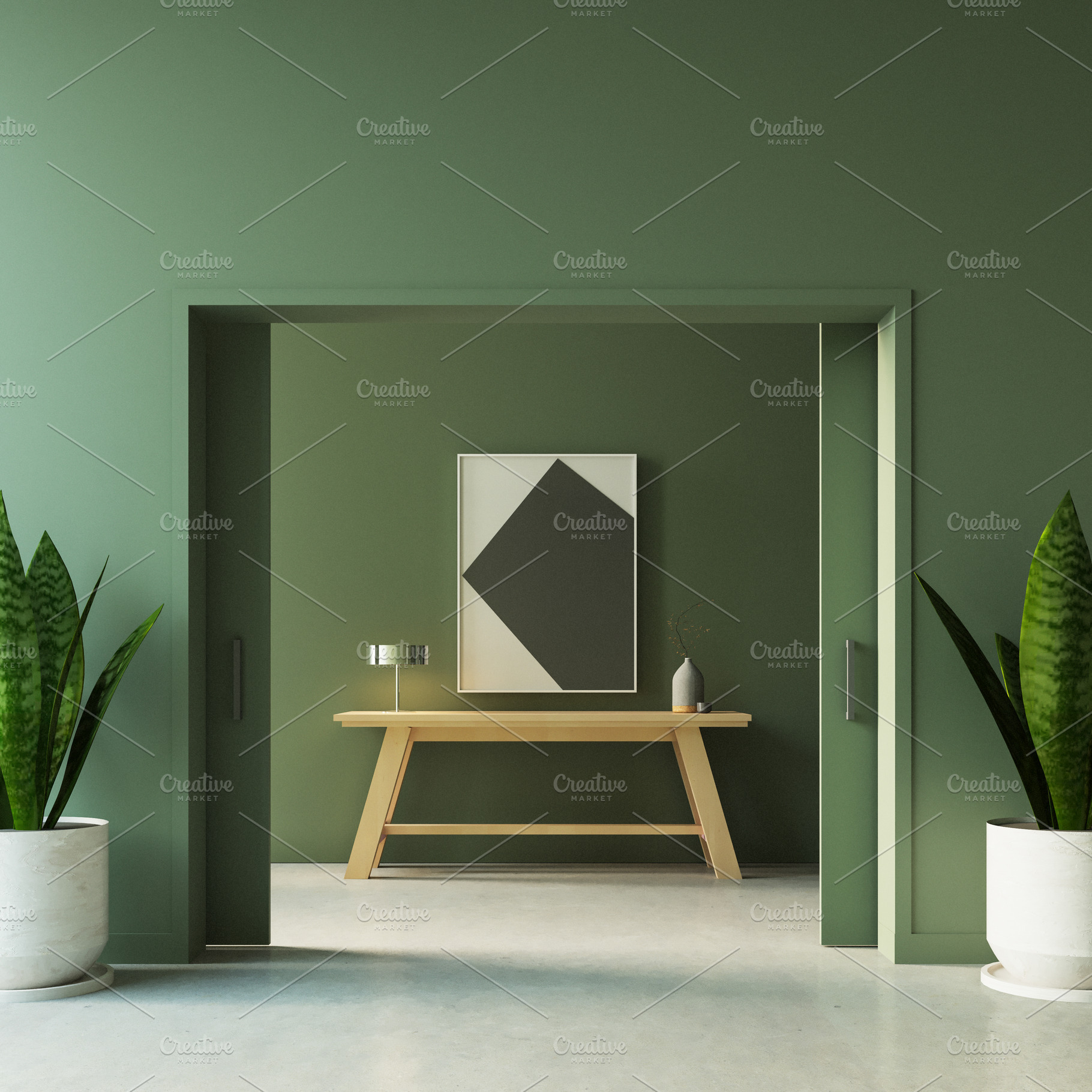 Green wall foyer hallway and lobby, an Architecture Photo by TONTECTONIX