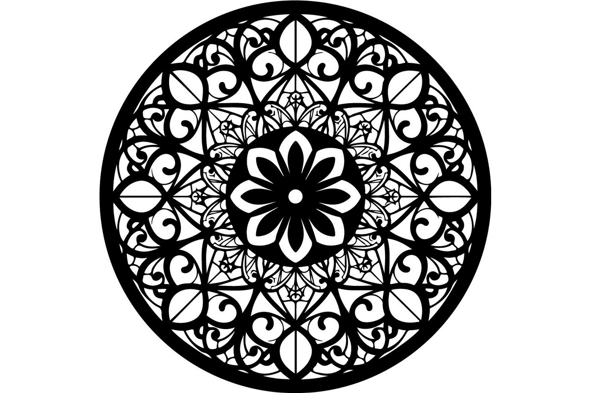 Black Floral Mandala Bundle, an Illustration by Designer_Momina (Photo 9 of 20)