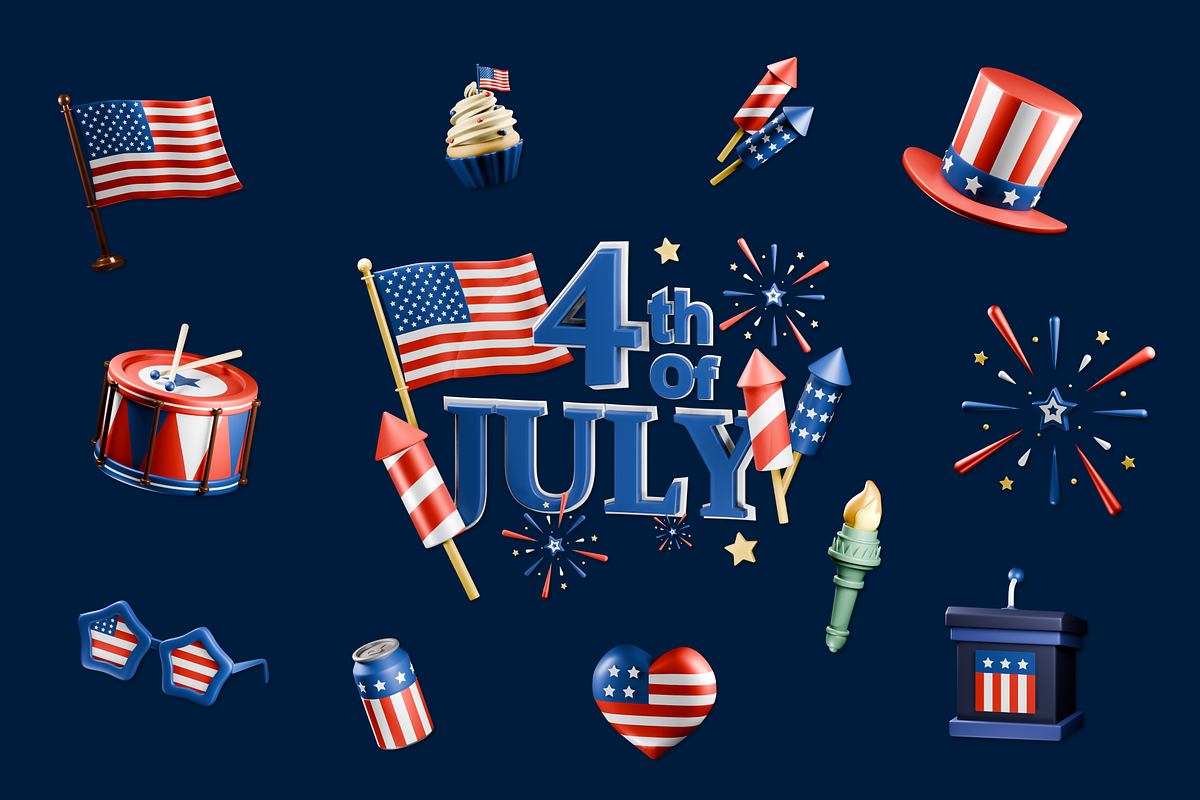 America Independence Day 3d icons, a 3D by Laimmilka (Photo 4 of 4)