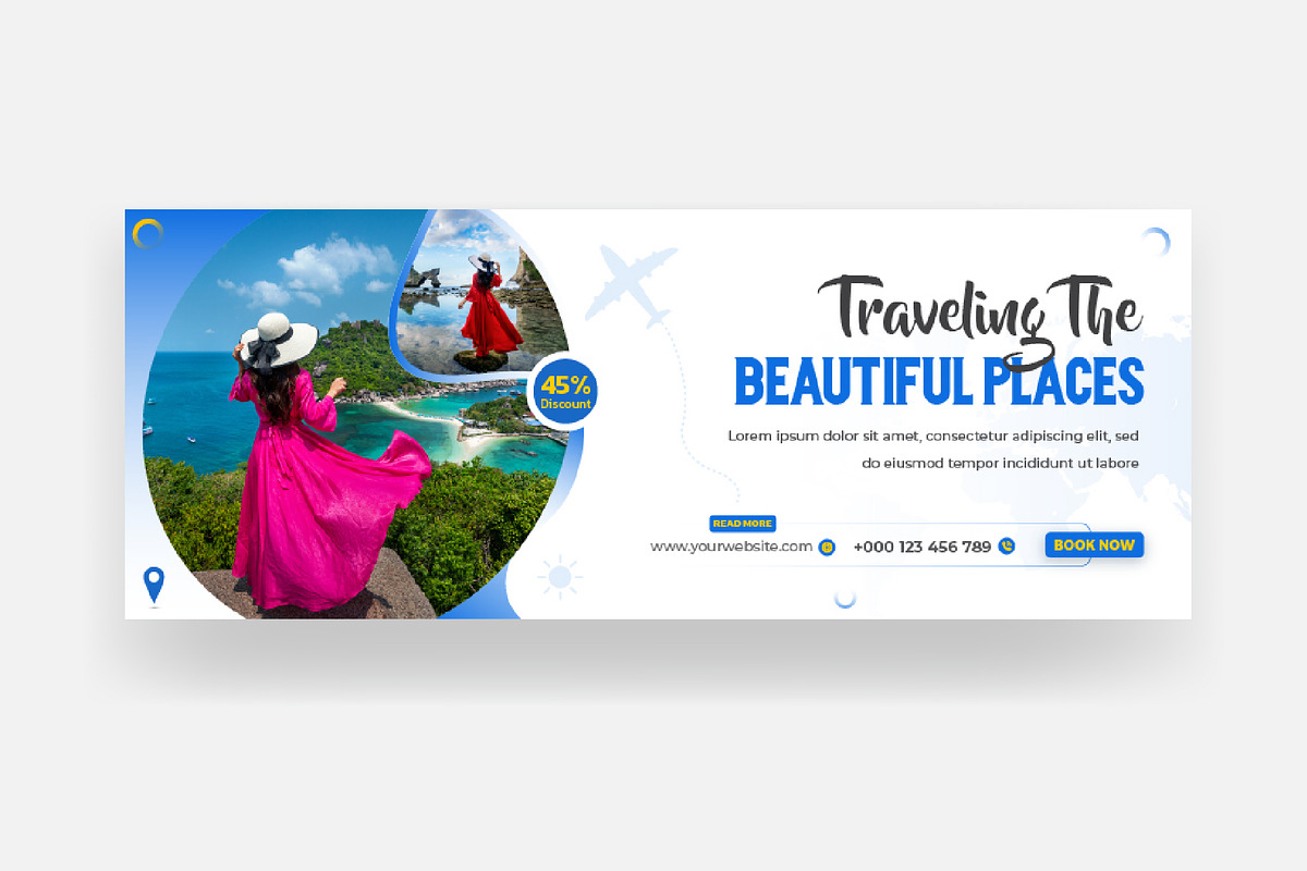 Holiday travel agency Facebook cover, a Social Media Template by Mk_Studio (Photo 8 of 10)
