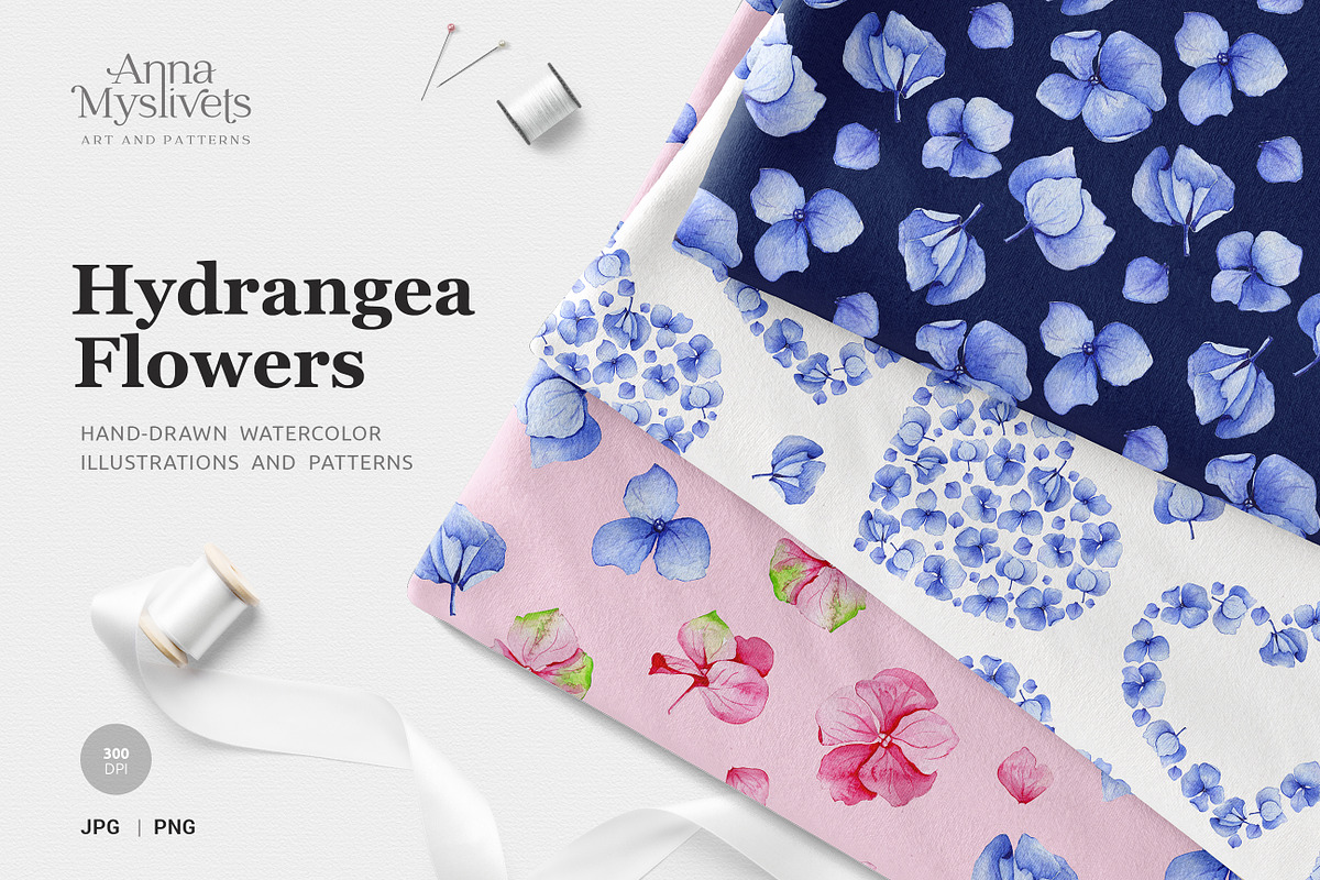 Hydrangea Flowers, a Decorative Illustration by Anna Myslivets Art (Photo 1 of 6)