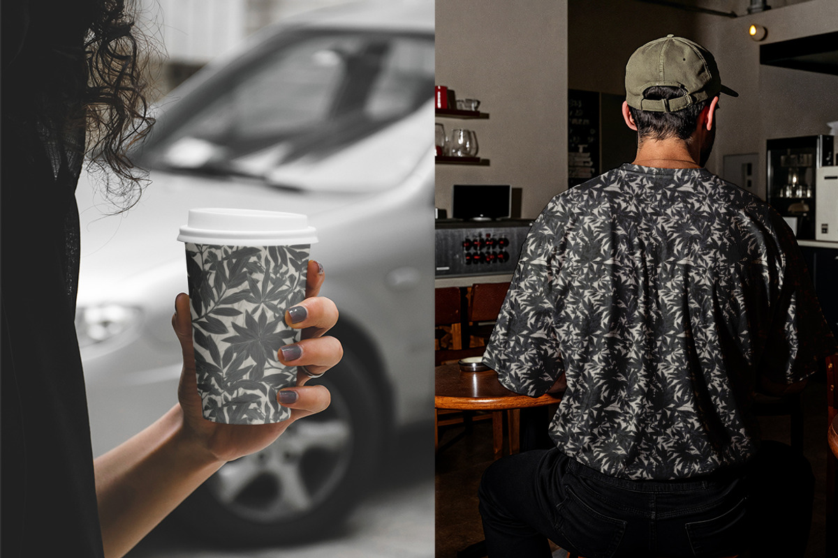Charcoal Jungle Foliage Patterns, a Pattern Graphic by one-touch (Photo 4 of 9)