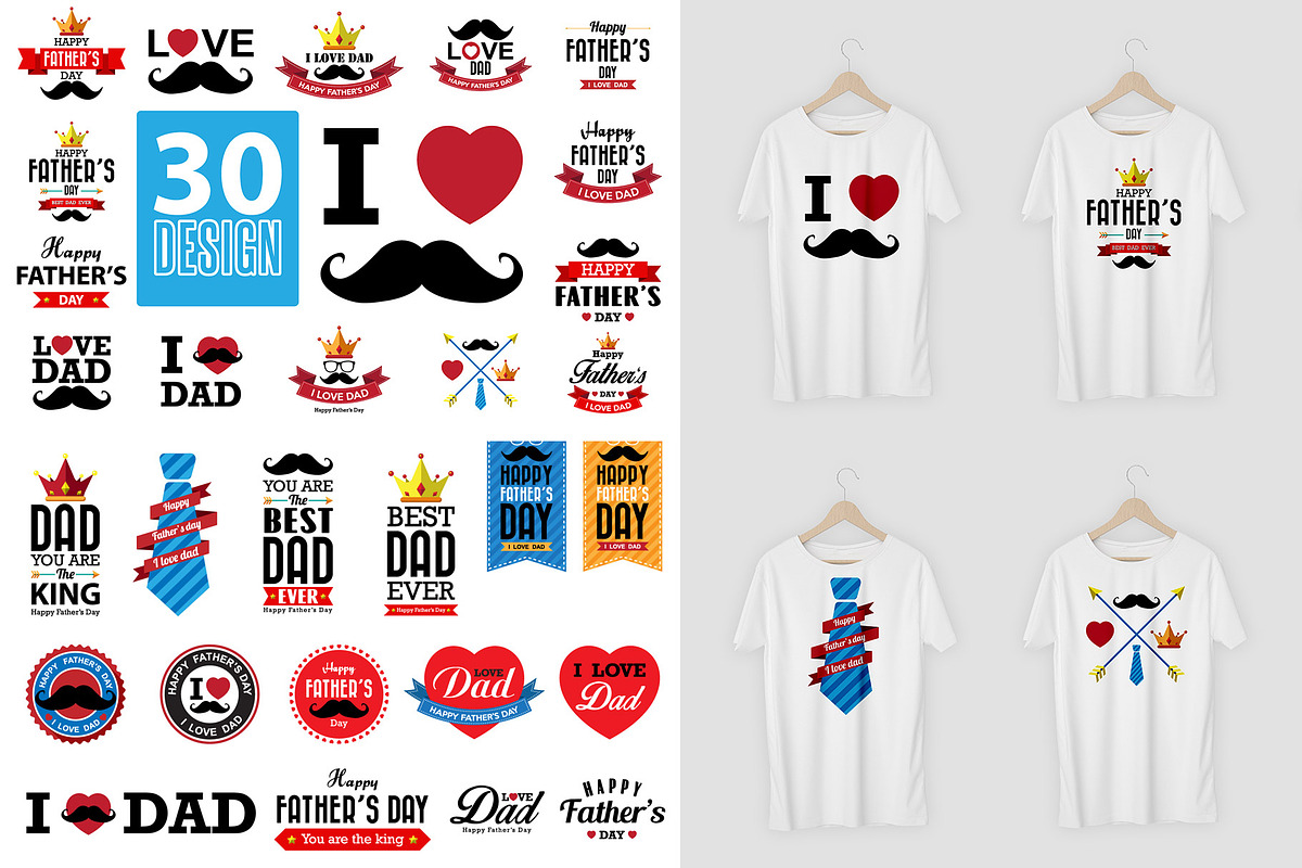 Father's day 30 Design set, a Graphic by Paperboxshop (Photo 1 of 7)