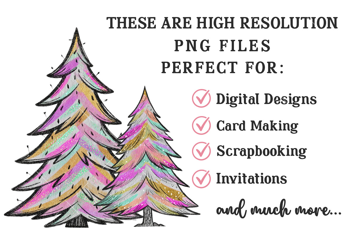 Iridescent Christmas Tree Clipart, an Illustration by OK Design (Photo 5 of 6)