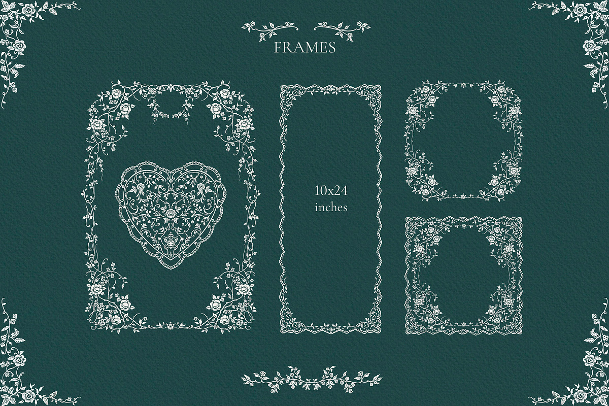 Ivory Lace Vintage Wedding Frames, a Decorative Illustration by Ekaproeka (Photo 6 of 9)