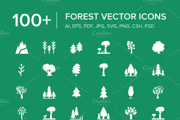 100 Forest Vector Icons