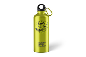 Metallic Bottle Mockup