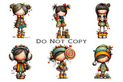 Quirky Christmas Cute Girl Clipart, an Illustration by Craft Nest (Thumbnail 5 of 8)