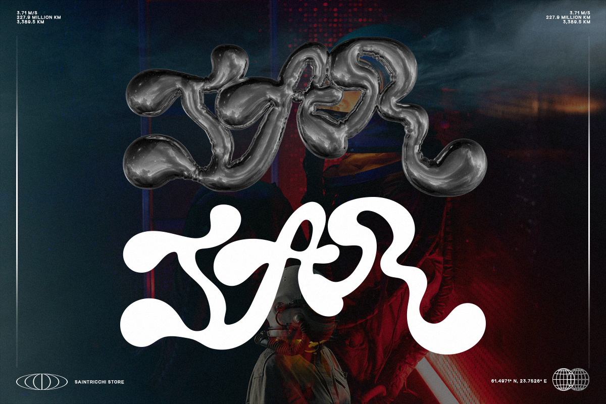 Spacejar - Liquid Display Font, a Font by saintricchi (Photo 5 of 5)
