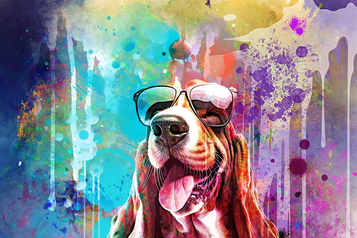 Dog Watercolor Painting Bundle, an Action Add-On by Photoshop Action (Photo 9 of 14)