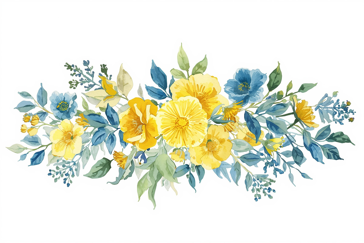 Sunny Yellow Floral Set, an Illustration by Designs_River (Photo 9 of 11)