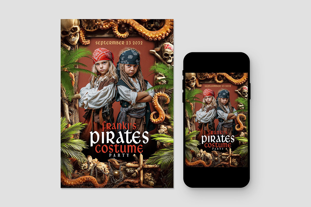 Pirates Costume Birthday Party Flyer, a Flyer Template by BrandPacks (Photo 2 of 4)