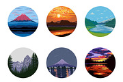 Nature Vector Icons Set, an Illustration by Asyndrom (Thumbnail 1 of 3)