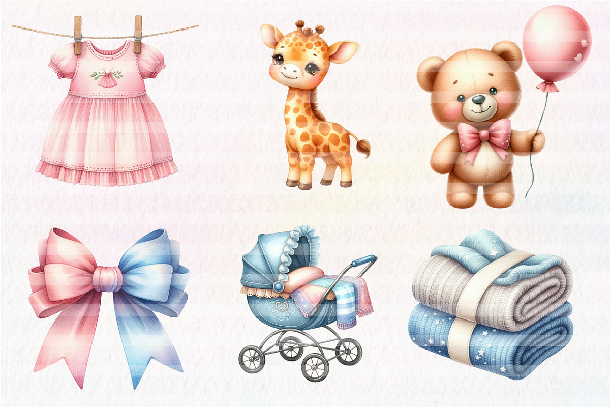 Baby Shower Clipart, an Illustration by CreationArt (Photo 4 of 5)