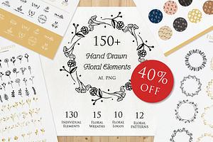 Hand Drawn Floral Elements