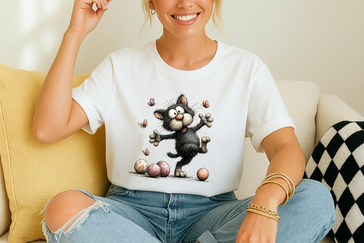 Whimsical Easter Black Cat Clipart, an Illustration by OK Design (Photo 4 of 6)