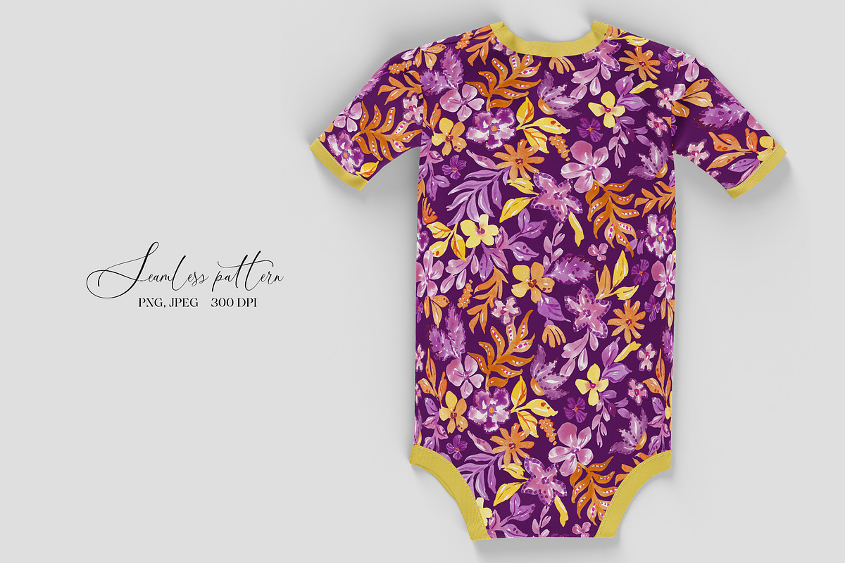 Purple Floral Seamless Pattern, a Pattern Graphic by SirenaArt (Photo 11 of 15)