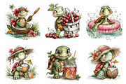 Whimsical Summer Turtle Clipart, an Illustration by Dream Creation (Thumbnail 2 of 6)