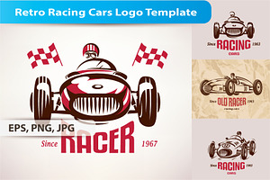 Retro Racing Cars Logo Template