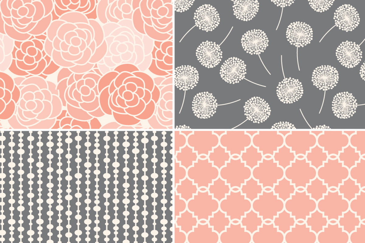 Vintage Floral Vector Patterns preview 5