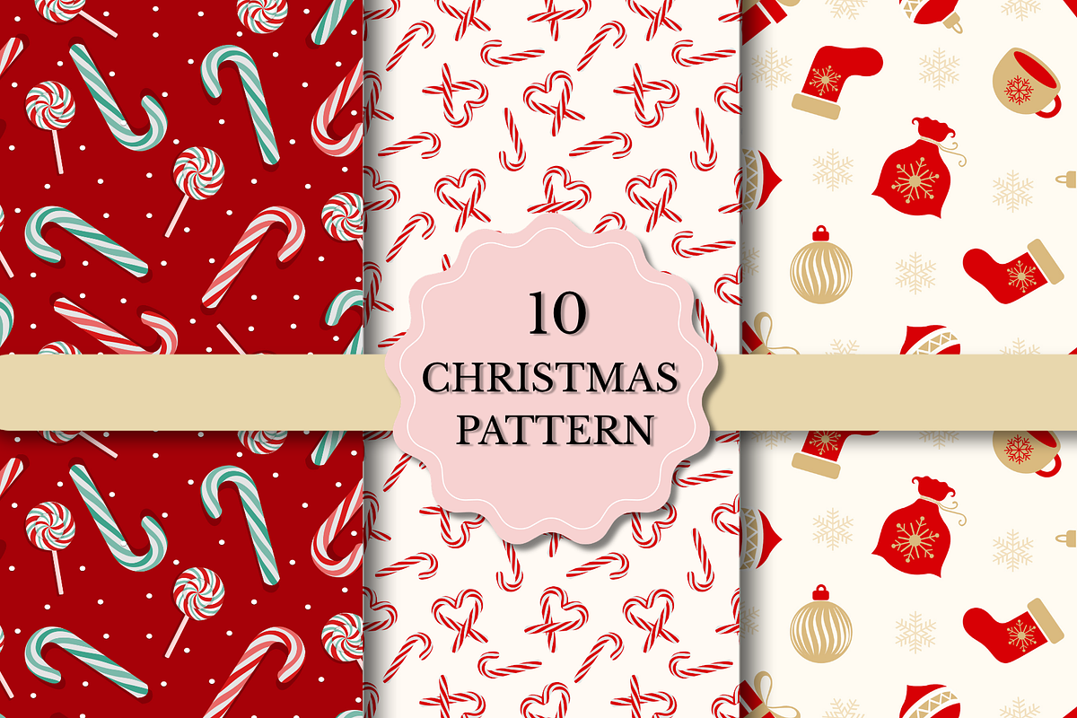 Christmas Seamless Patterns #6, a Pattern Graphic by wind mill (Photo 1 of 4)