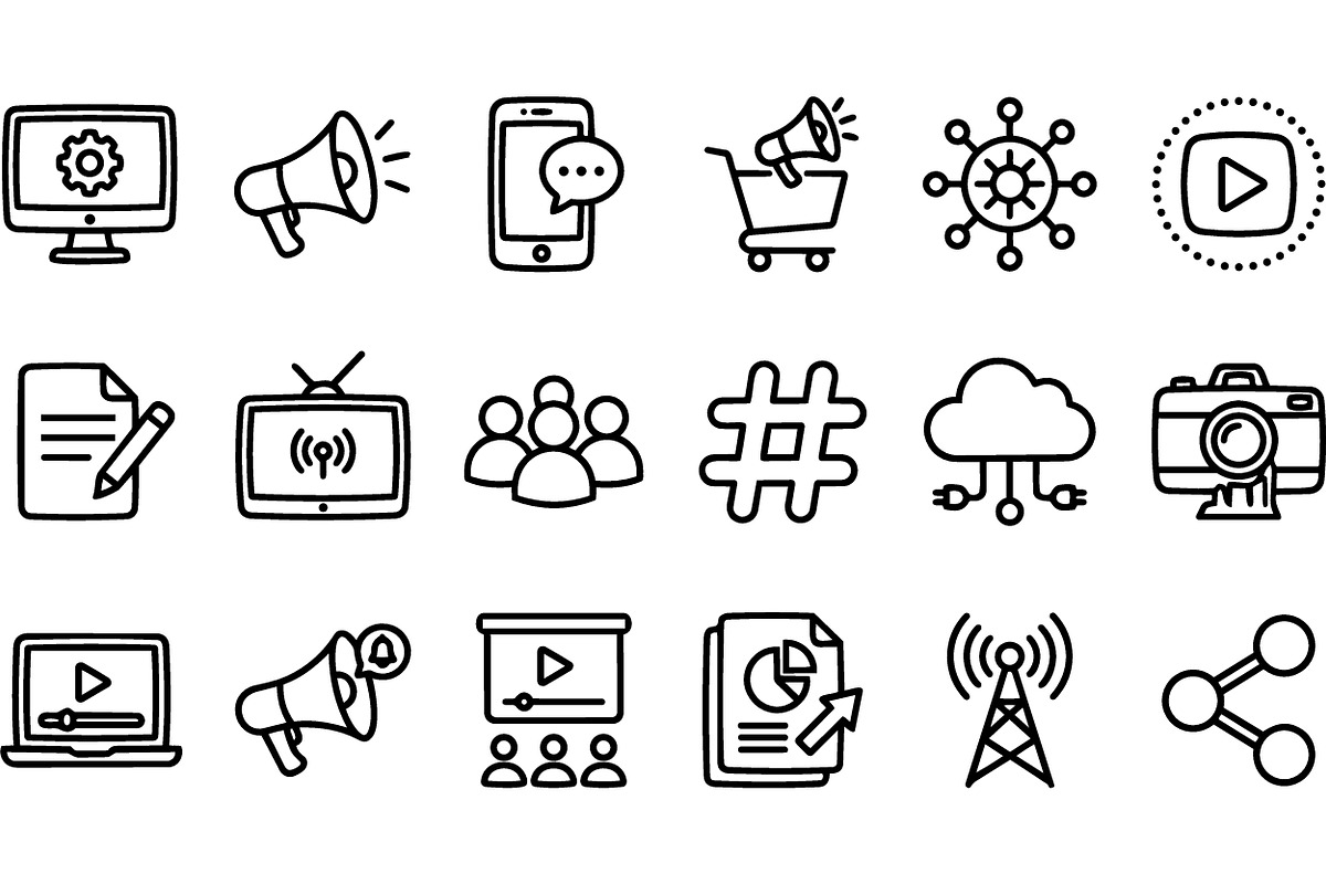 Minimal Technology Icon Set, an Illustration by designvectx (Photo 2 of 3)