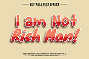 Not rich man 3D editable text effect, a Layer Style Add-On by nicemorning (Thumbnail 1 of 3)