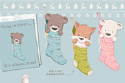 Christmas Woodland Animal Clipart, an Illustration by Pretty Little Lines (Thumbnail 4 of 12)