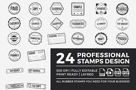 Rubber Stamp Collection Design, a Work Illustration by OWPictures