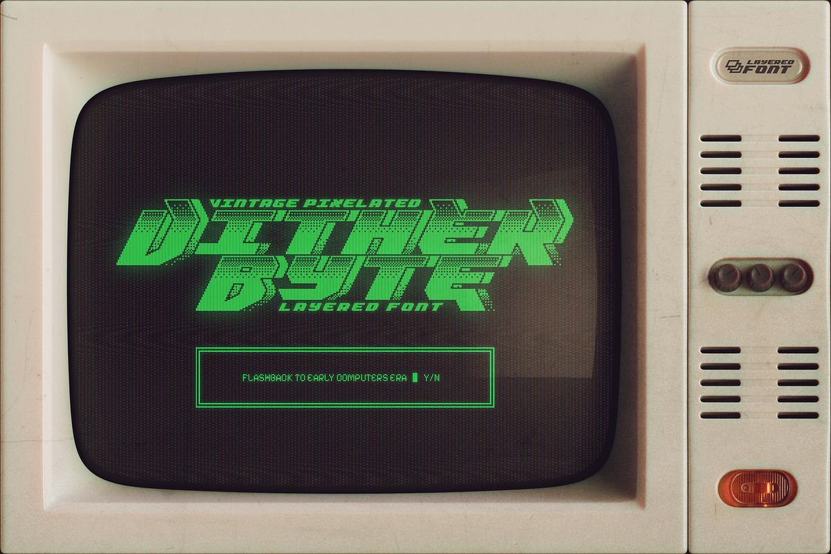 Dither Byte - Vintage Pixel Font, a Symbol Font by Gleb Guralnyk (Photo 1 of 10)