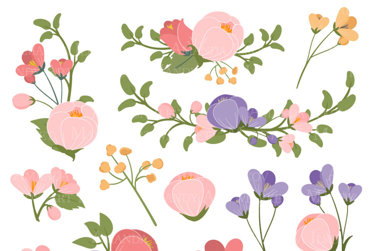 Wildflowers Heart Wreath Clipart, an Illustration by Amanda Ilkov (Photo 5 of 5)