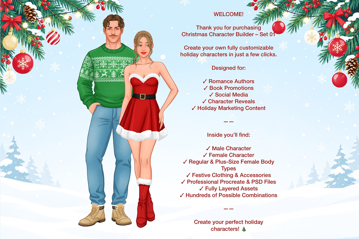 Christmas Character Creator, a Person Illustration by Elenbushe (Photo 2 of 20)
