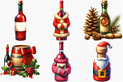 Watercolor Christmas Red Wine, an Illustration by Canvas Craft (Thumbnail 2 of 7)