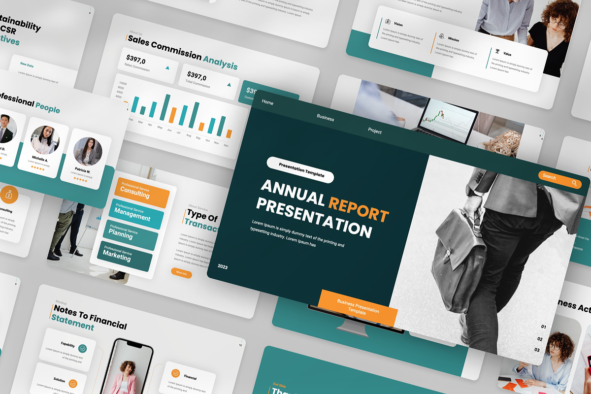 Annual Report Powerpoint, a Presentation Template by Annora Studio (Photo 8 of 8)